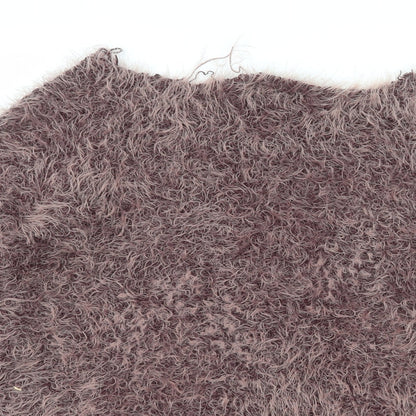 Close-up detail of Select women’s purple knit jumper, size UK 12