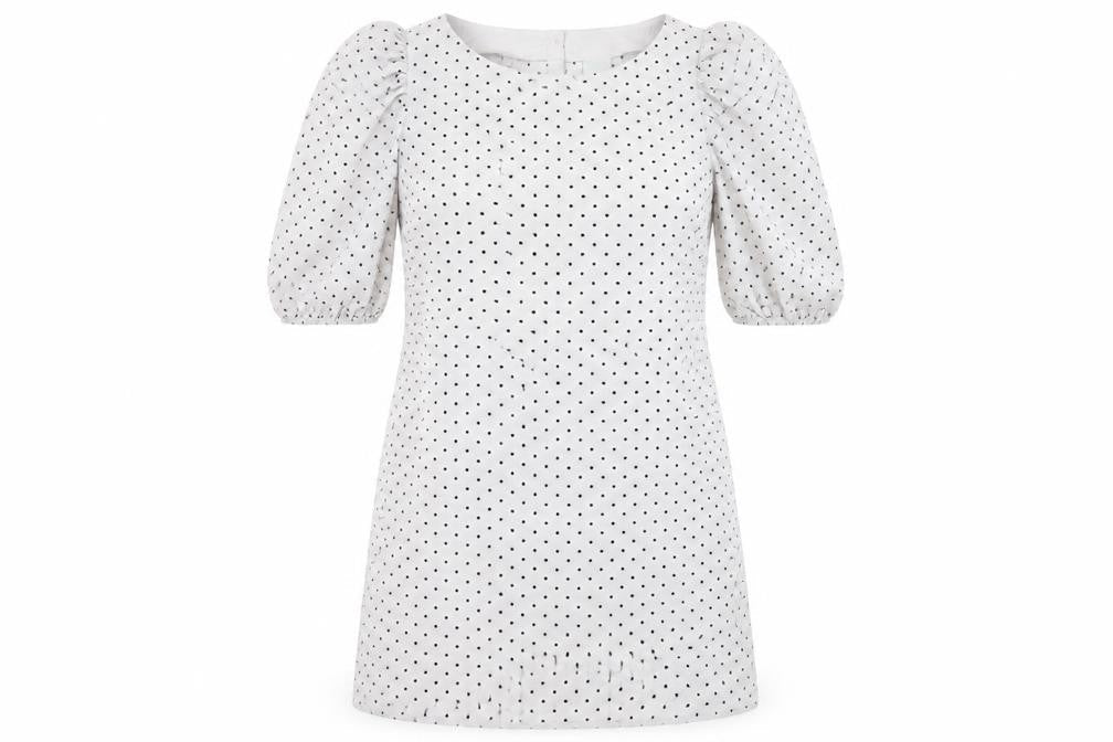 H&M Womens Gold Polka Dot  A-Line  Size 14