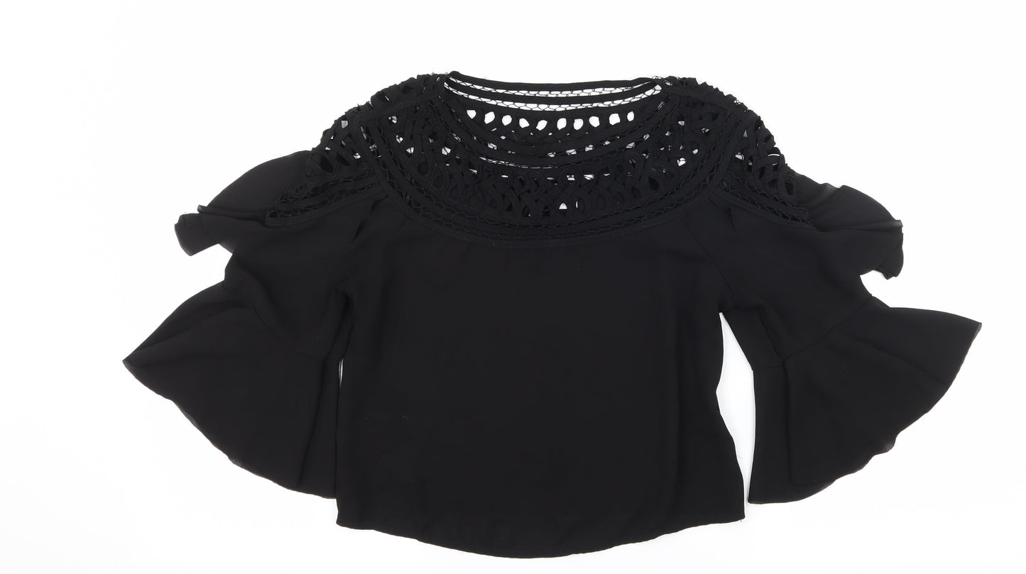 H&M Womens Black   Basic Blouse Size 6