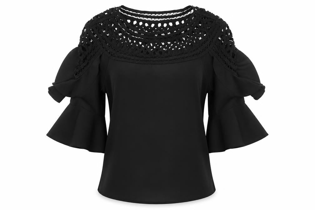 H&M Womens Black   Basic Blouse Size 6