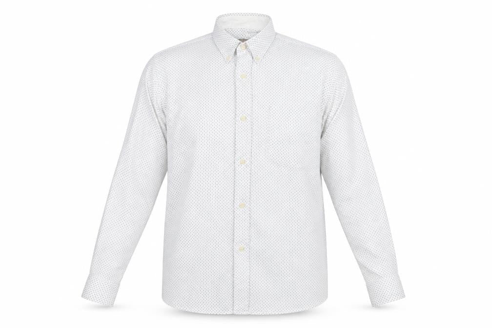NEXT Mens White Polka Dot   Button-Up Size L