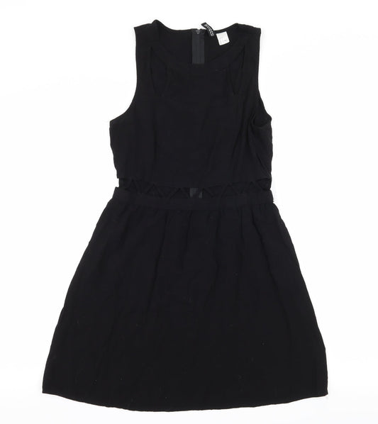 H&M Womens Black   Fit & Flare  Size 10  - Cut Out Waist