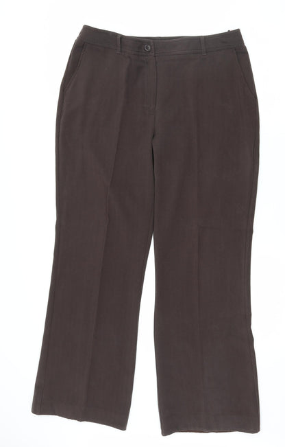 Additional front view of Soon women’s brown trousers, size UK 14, 30.5-inch leg