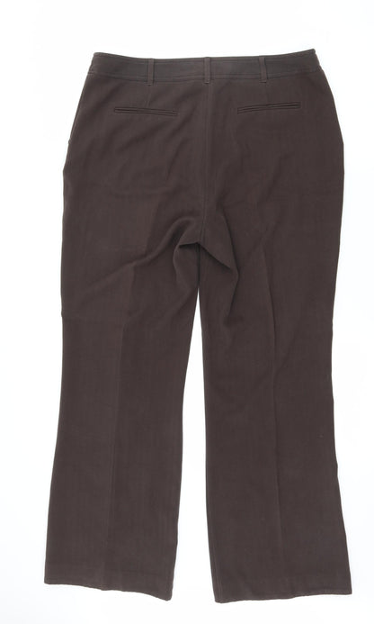Back view of Soon women’s brown trousers, size UK 14, 30.5-inch leg