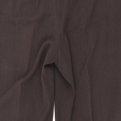 Brand and care label for Soon women’s brown trousers, size UK 14, 30.5-inch leg