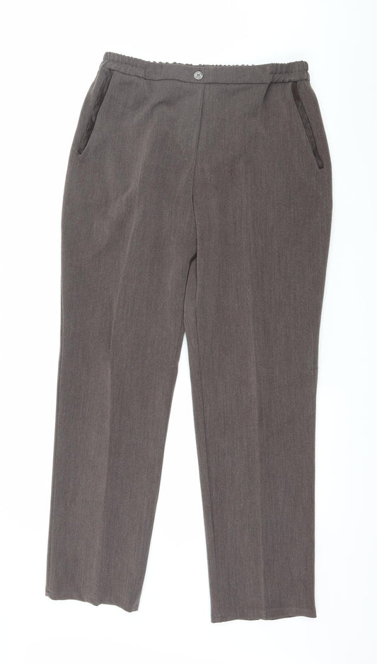 Afibel Womens Grey   Trousers  Size 14 L30 in