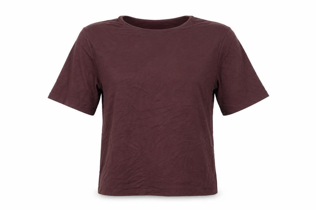 ICHI Womens Brown  Jersey Basic T-Shirt Size XS