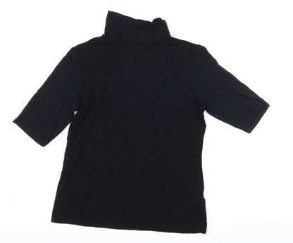 Additional front view of Dorothy Perkins women’s black jersey basic t-shirt, size UK 8