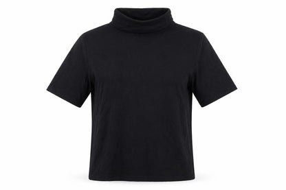 Front view of Dorothy Perkins women’s black jersey basic t-shirt, size UK 8