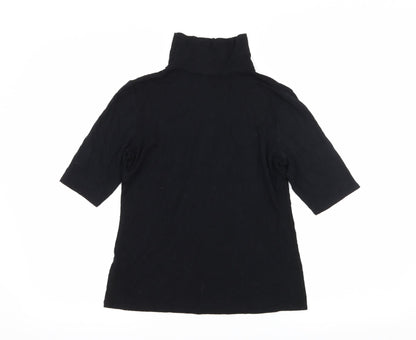 Back view of Dorothy Perkins women’s black jersey basic t-shirt, size UK 8