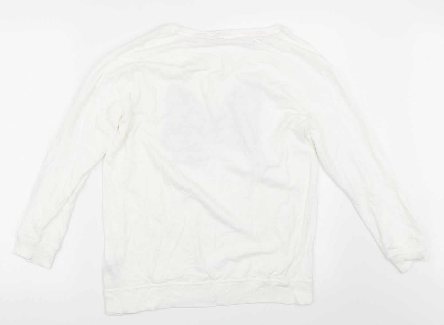 Disney Womens White   Pullover Sweatshirt Size 10