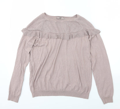 Front view of Next women’s pink knit jumper, size UK 14