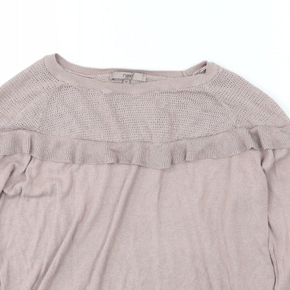 Close-up detail of Next women’s pink knit jumper, size UK 14