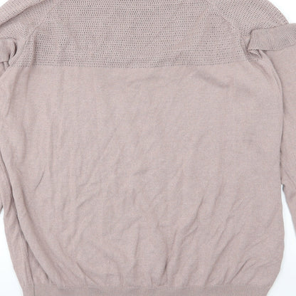 Brand and care label for Next women’s pink knit jumper, size UK 14