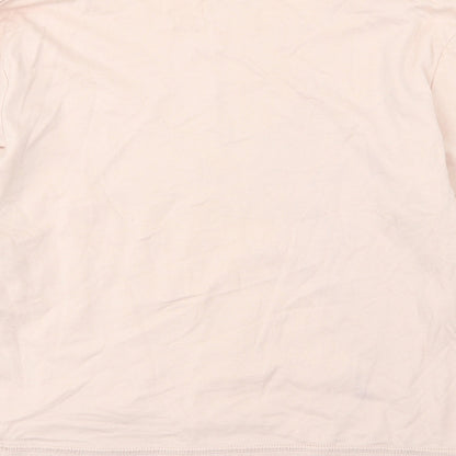 Brand and care label for F&F women’s pink jersey pullover sweatshirt, size UK 12, - relax