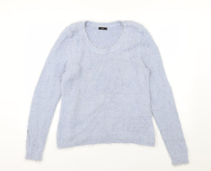 Additional front view of M&Co women’s blue knit jumper, size UK 14