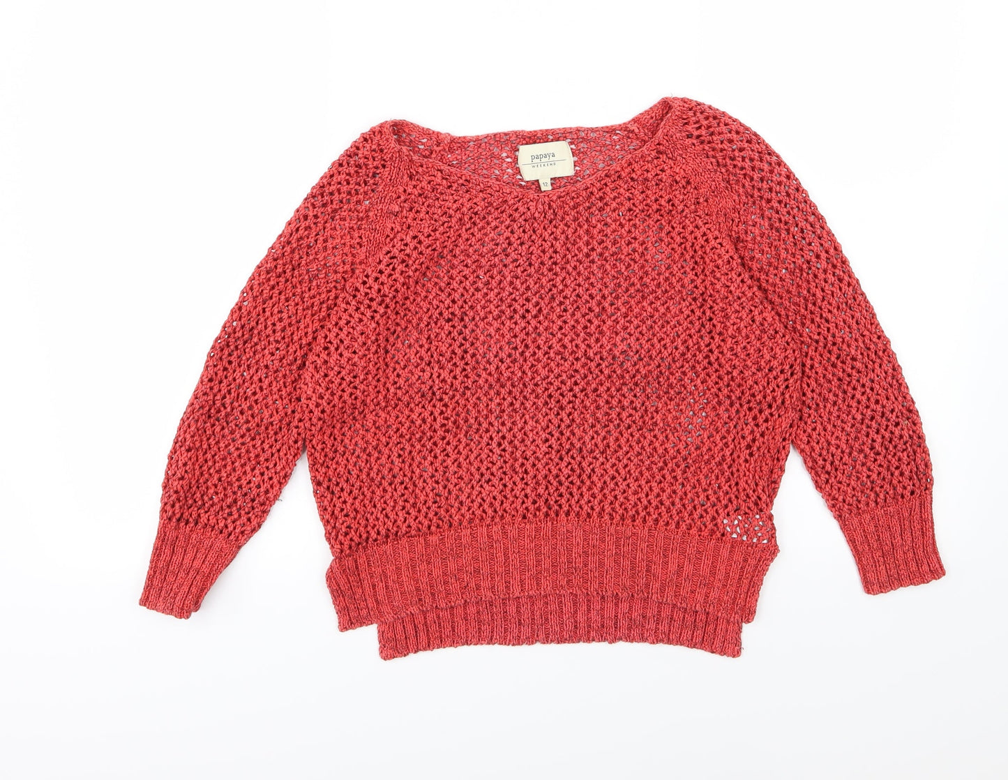 Papaya Womens Red  Knit Pullover Jumper Size 12