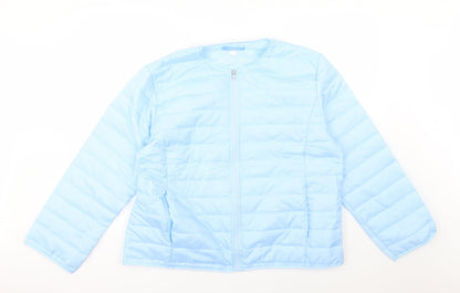 Additional front view of Margaux women’s blue jacket, size UK 16