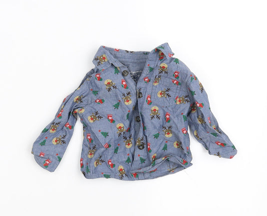 F&F  Blue   Basic Button-Up Size 3-6 Months