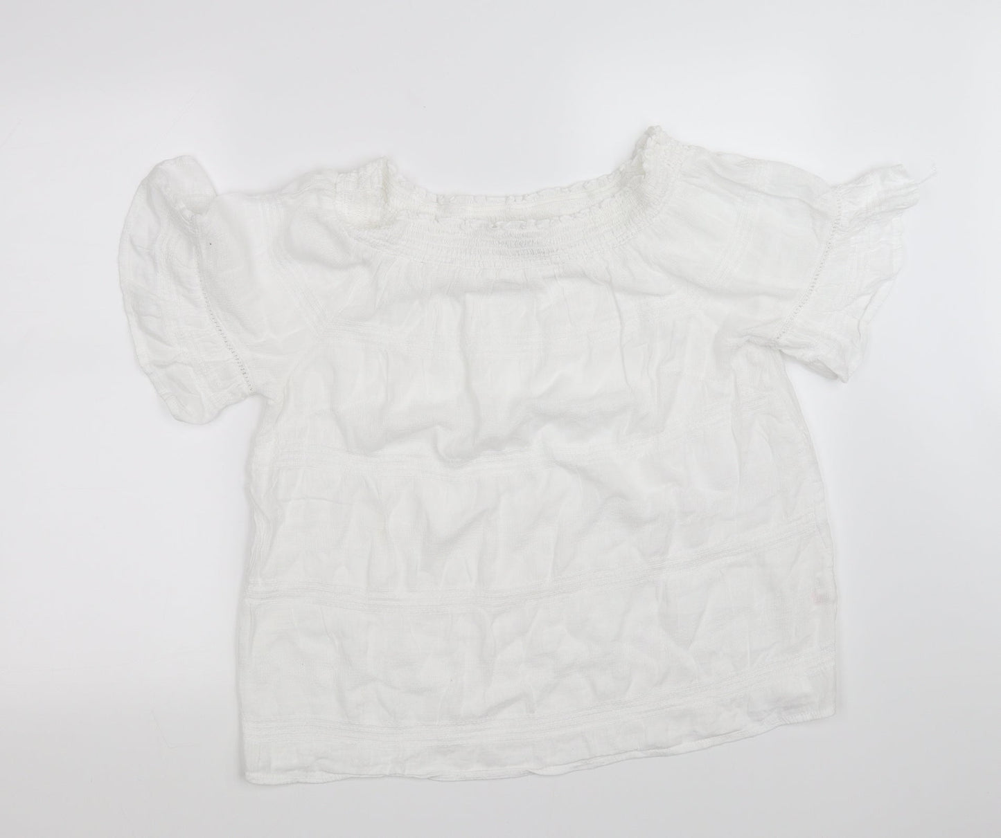 casual collection  Womens White Houndstooth  Basic Blouse Size 16