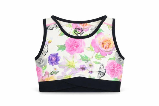 Front view of F&F girls’ white basic tank, size 6-7, years