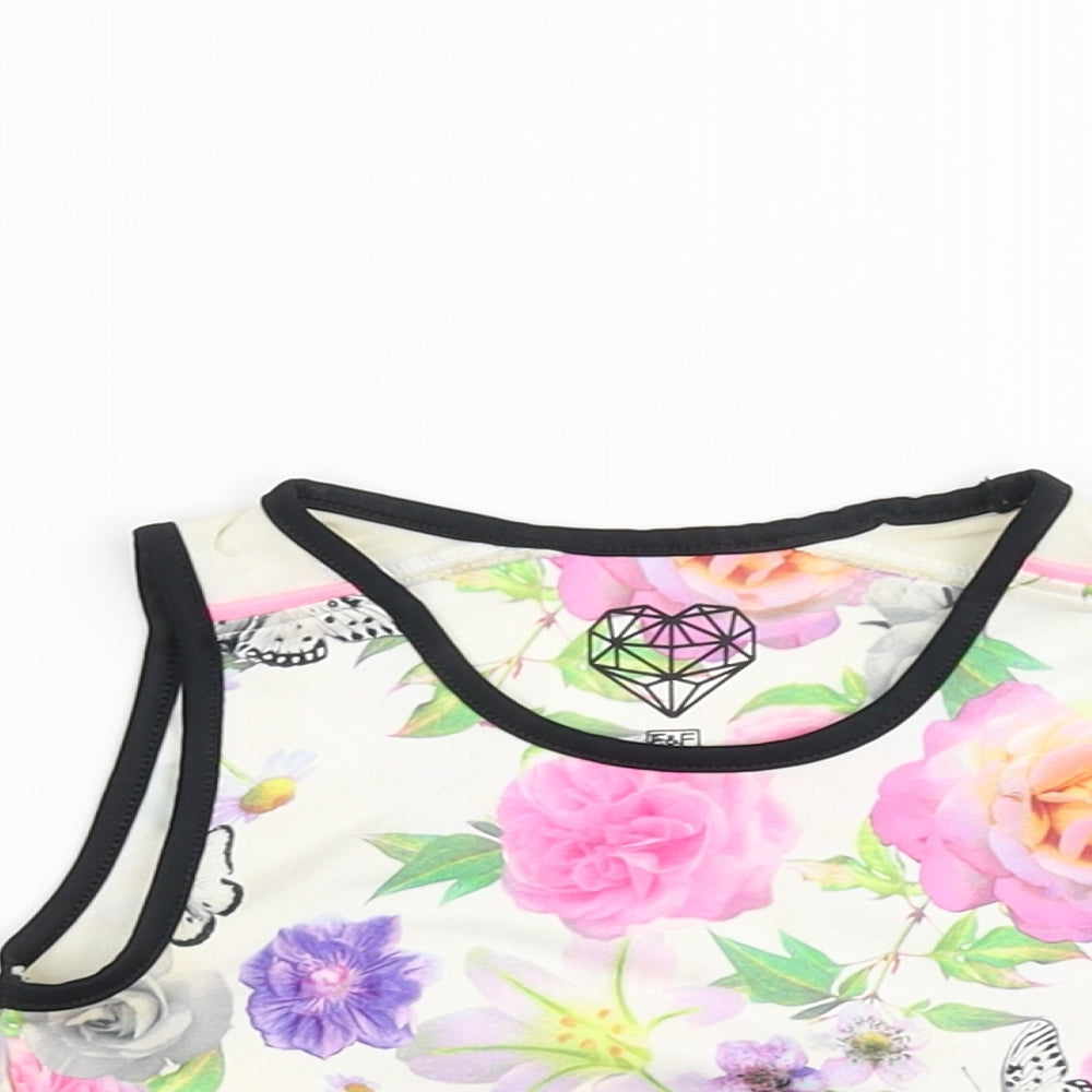 F&F Girls White   Basic Tank Size 6-7 Years