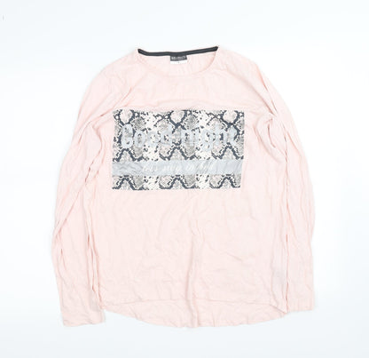 Additional front view of Beloved women’s pink basic t-shirt, size L