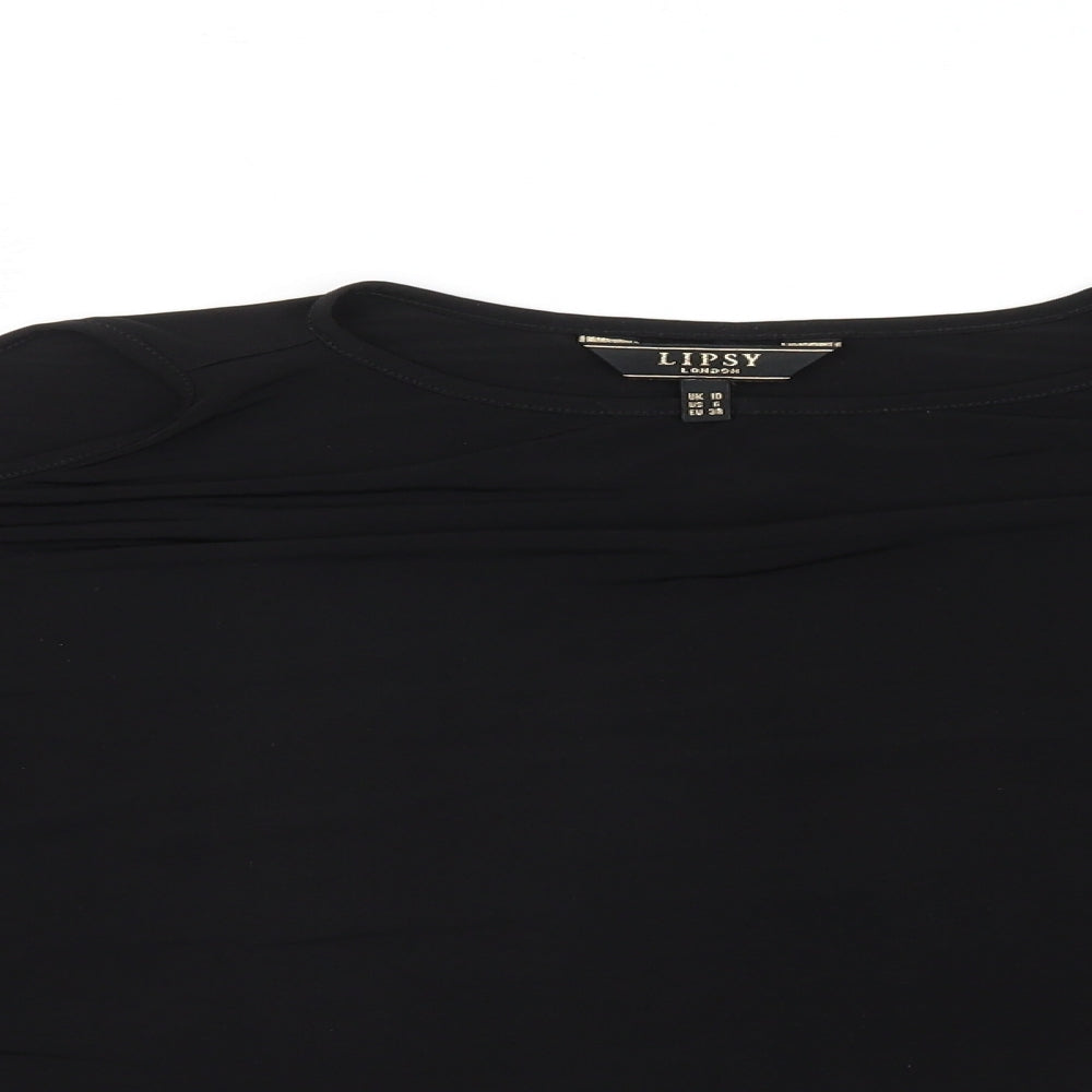 Lipsy Womens Black   Basic Blouse Size 10  - Open Shoulders