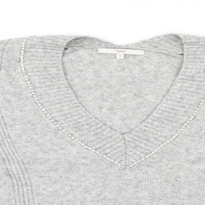 Close-up detail of Next women’s grey knit jumper, size M