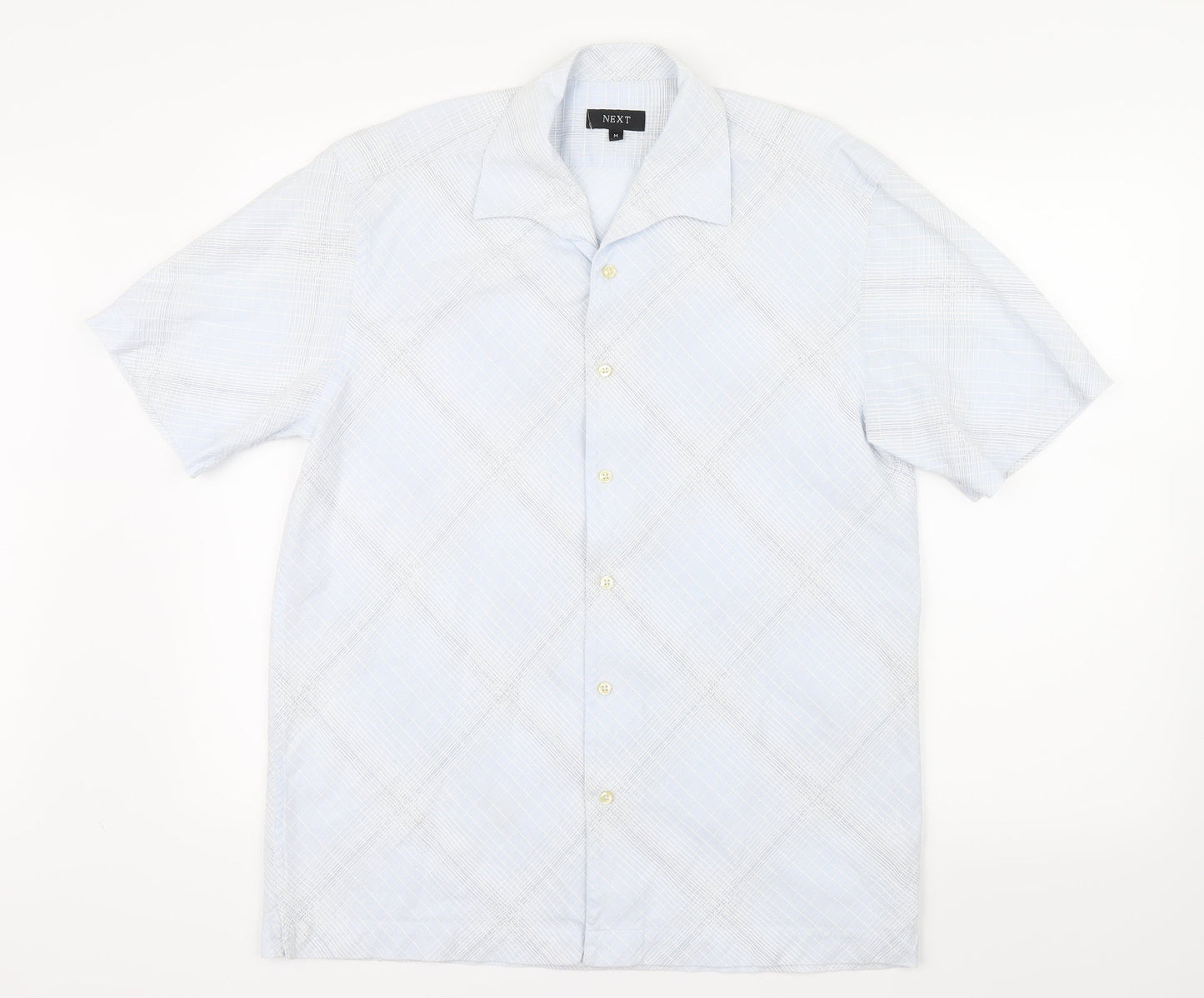 NEXT Mens Blue Geometric   Button-Up Size M