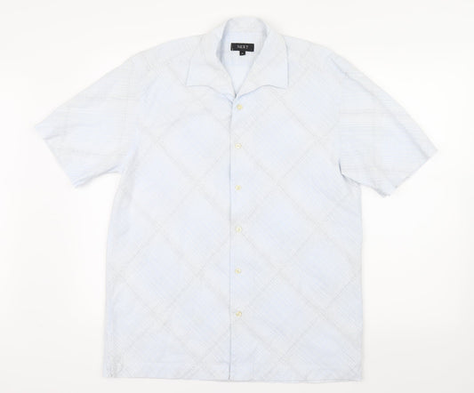 NEXT Mens Blue Geometric   Button-Up Size M