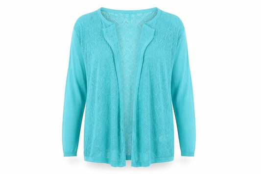 Front view of Papaya women’s green cardigan jumper, size M