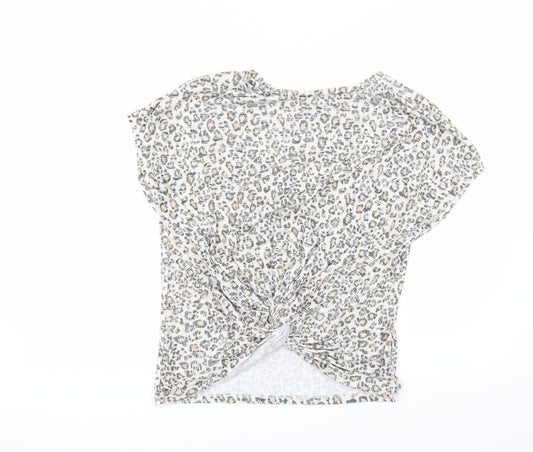New Look Womens Beige Animal Print  Tunic T-Shirt Size M
