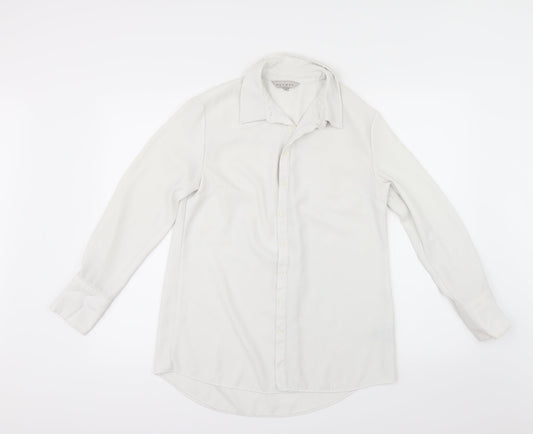 Nutmeg Womens White   Tunic Button-Up Size 10