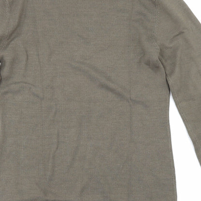 Brand and care label for chrisline women’s beige jumper, size S