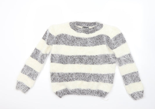 Buisdael Womens Ivory Striped  Pullover Jumper Size M