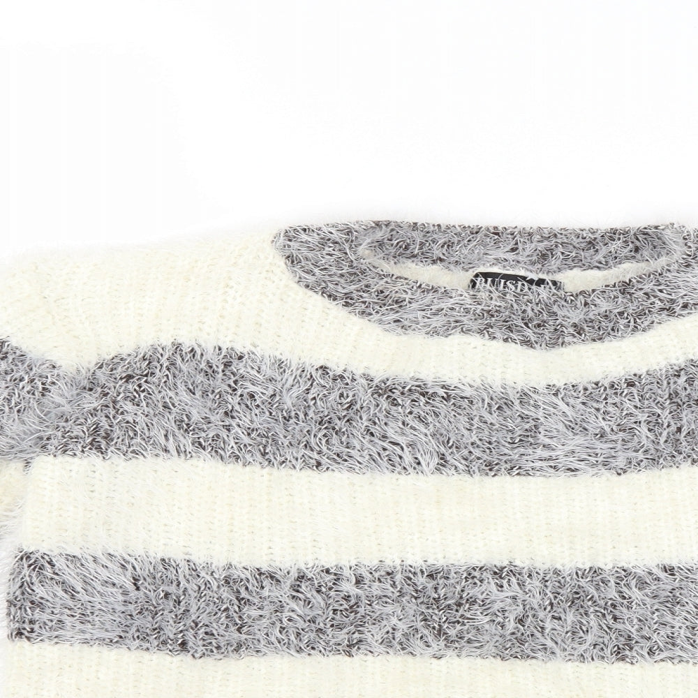 Buisdael Womens Ivory Striped  Pullover Jumper Size M