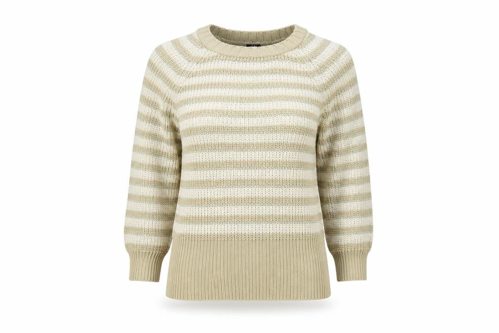 H&M Womens Gold Striped  Pullover Jumper Size XS