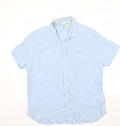 Additional front view of Easy men’s blue button-up, size L