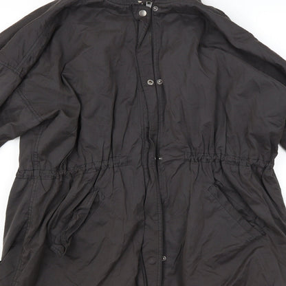 Brand and care label for Only women’s brown overcoat coat, size M