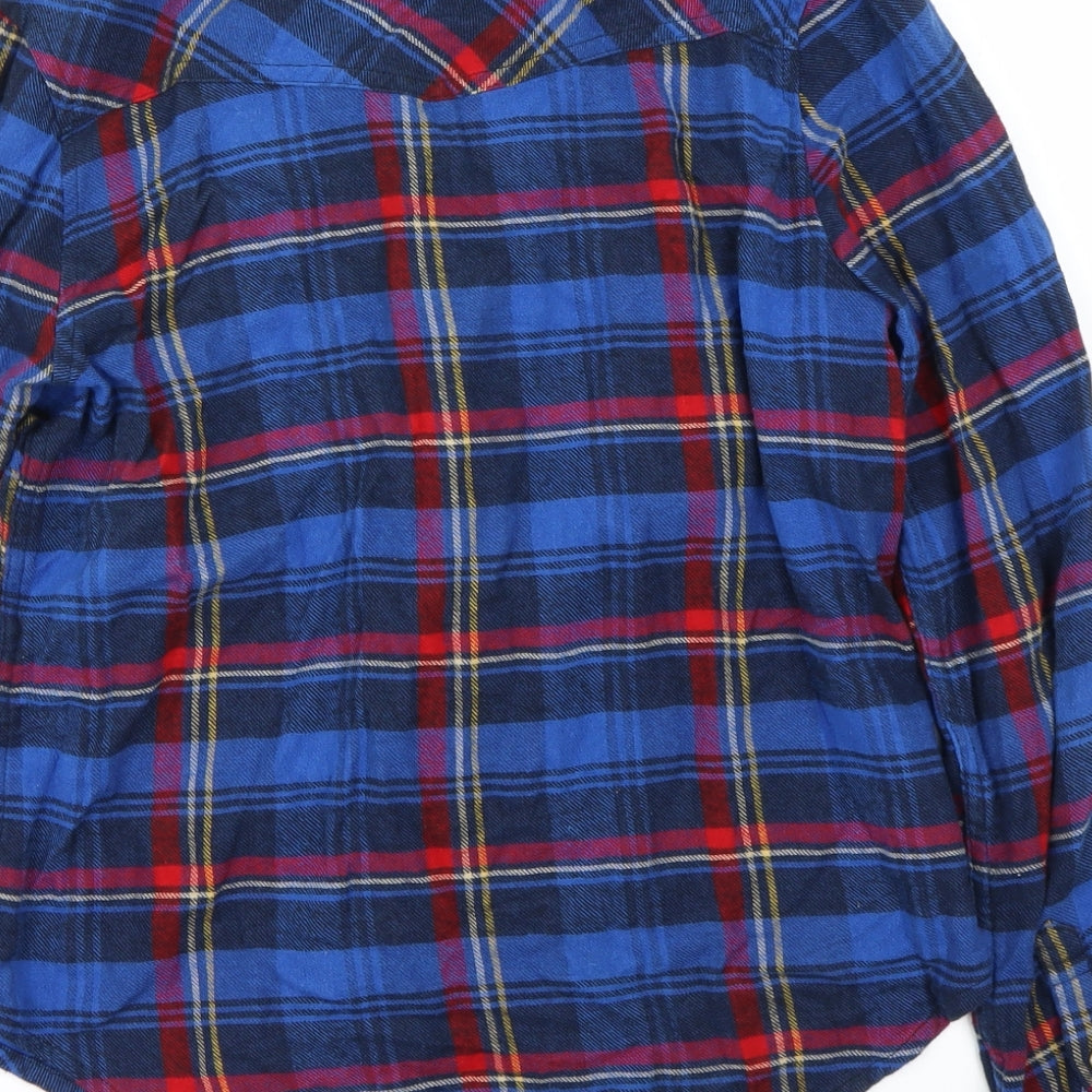 FOREVER 21 Mens Blue Check   Button-Up Size M
