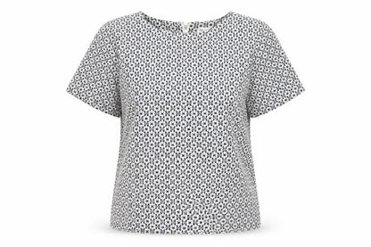 Front view of Miss Selfridge women’s grey basic t-shirt, size UK 8