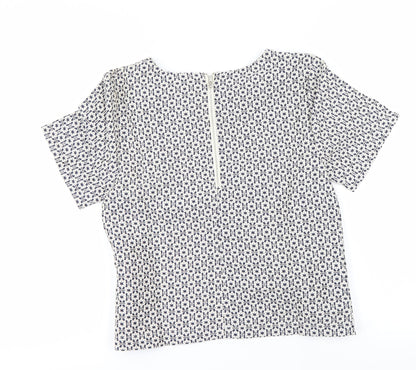 Back view of Miss Selfridge women’s grey basic t-shirt, size UK 8