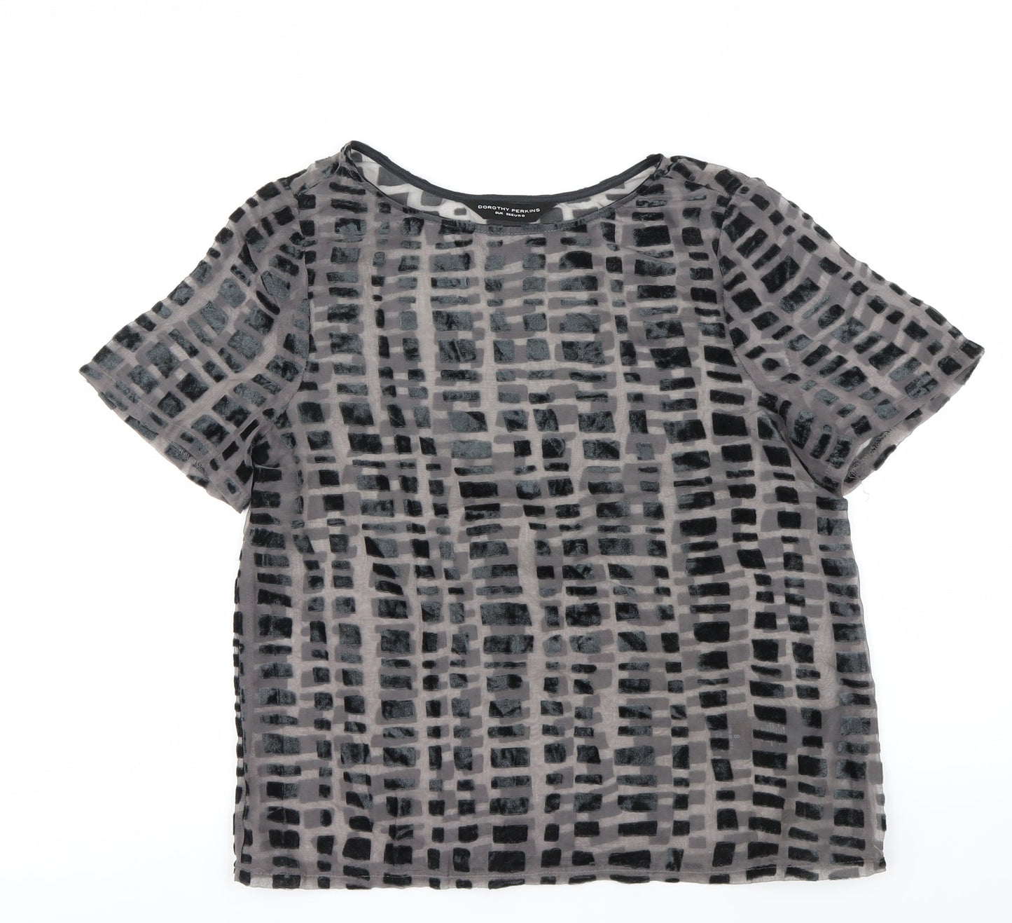 Dorothy Perkins Womens Grey Paisley  Basic Blouse Size 8