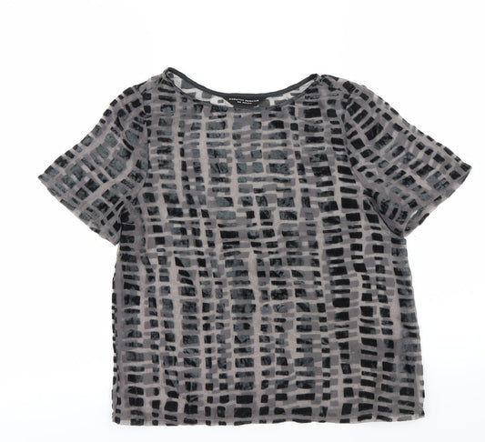 Dorothy Perkins Womens Grey Paisley  Basic Blouse Size 8