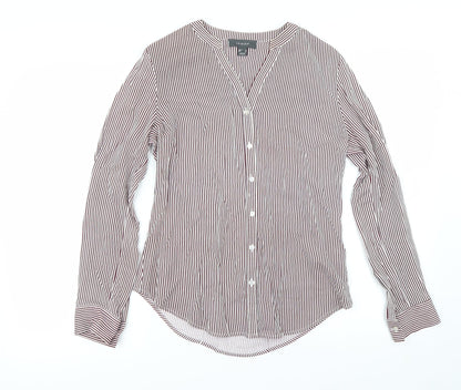Additional front view of Primark women’s purple striped basic button-up, size UK 8
