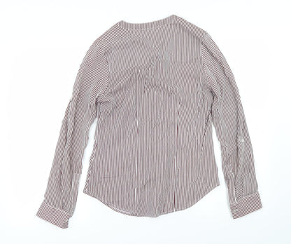 Back view of Primark women’s purple striped basic button-up, size UK 8