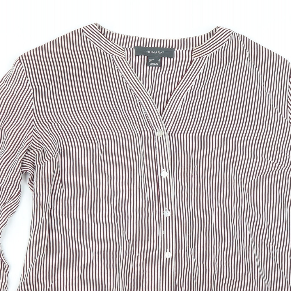 Primark Womens Purple Striped  Basic Button-Up Size 8