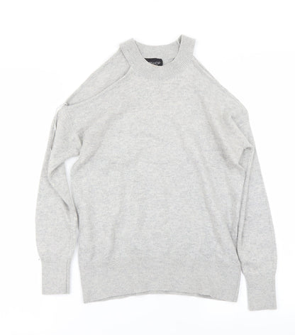 Additional front view of Topshop women’s grey jumper, size UK 8