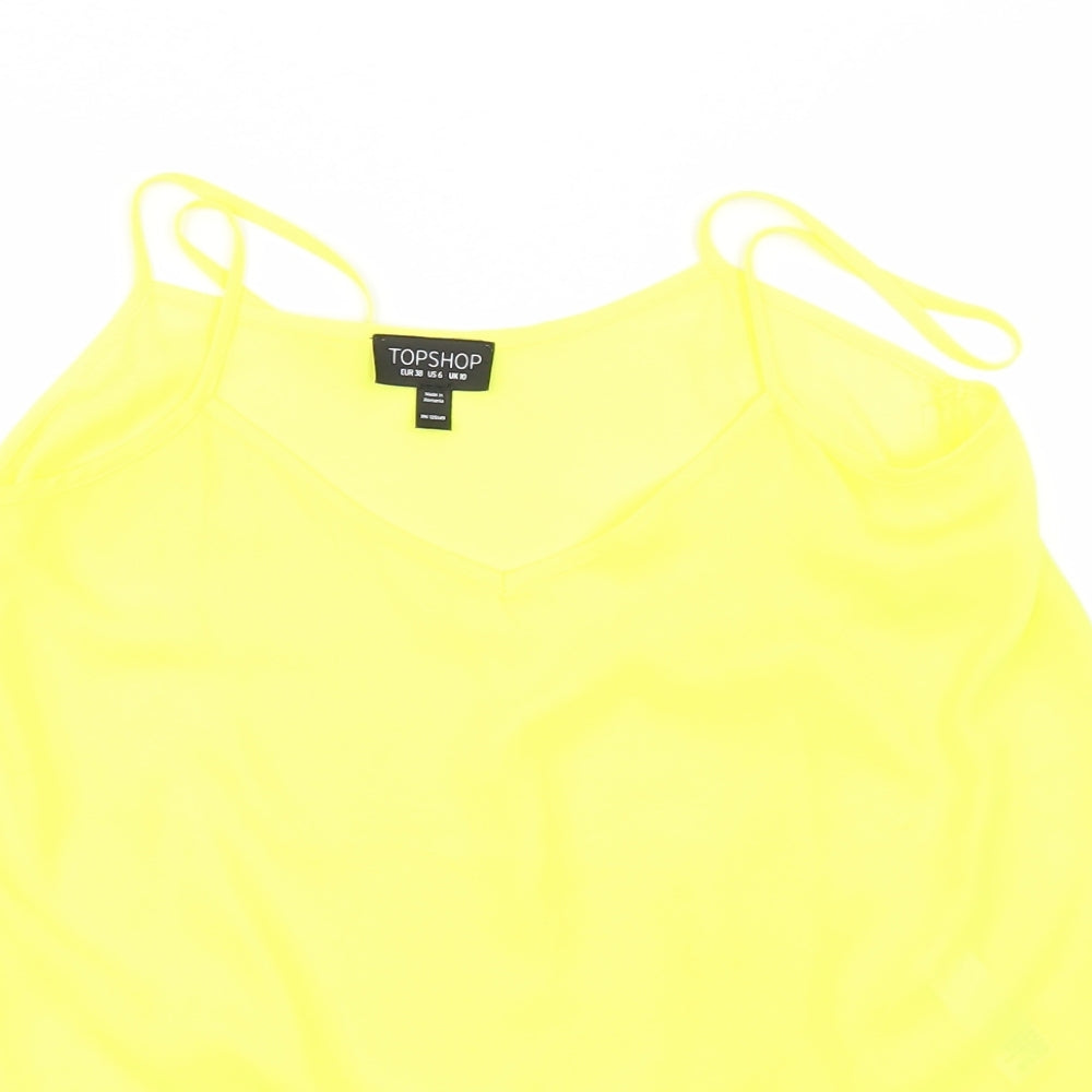 Topshop Womens Yellow   Basic Blouse Size 10
